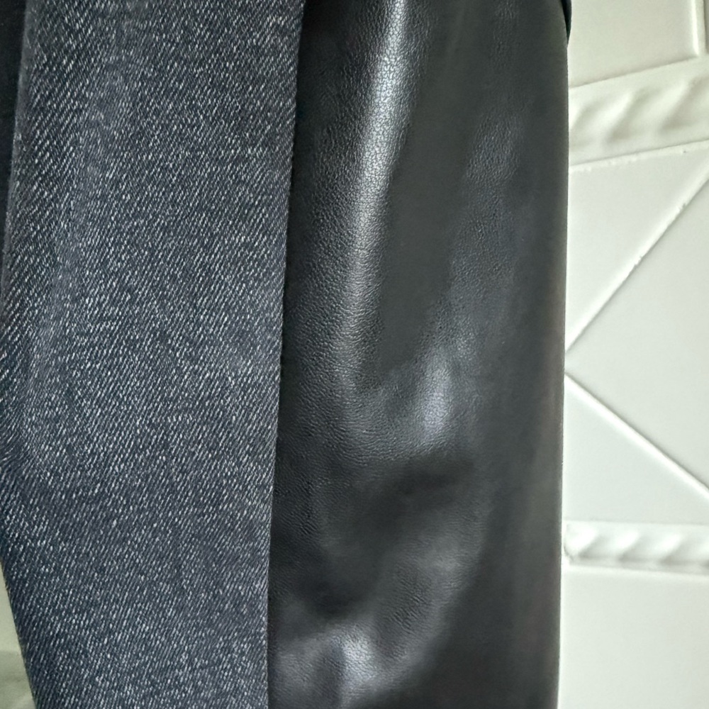 Abercrombie & Fitch Two Toned Leather and Black Jeans - Picture 11 of 13